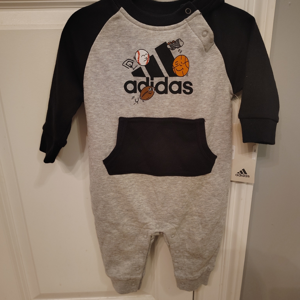 Adidas Kids One Piece‎ - Black and Gray with Graphic Nwt